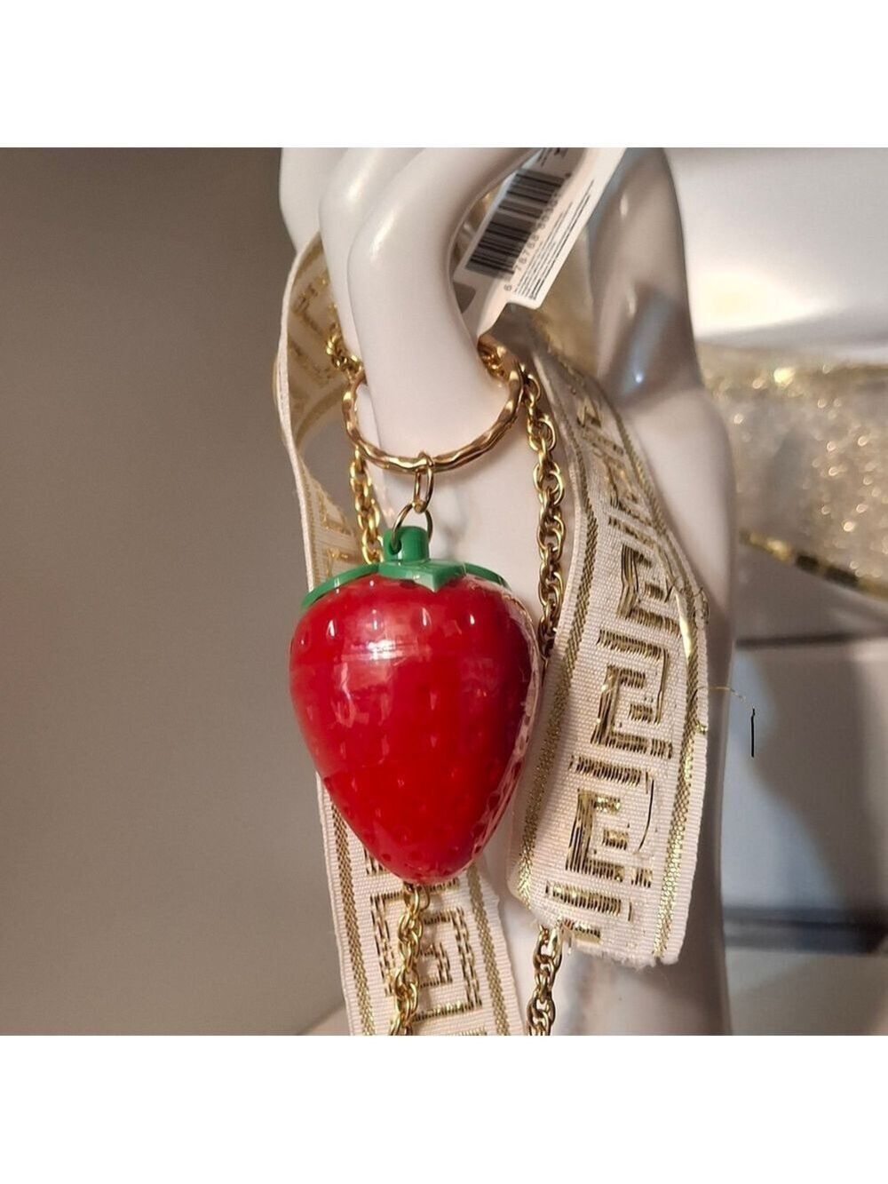 Strawberry Lip Balm Keyring Bag Charm NWT
